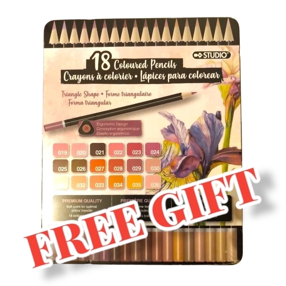🎁 Free ADD-ON📌NWT Studio 18 colored pencils